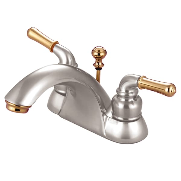 4" Centerset Bathroom Faucet, Brushed Nickel/Polished Brass